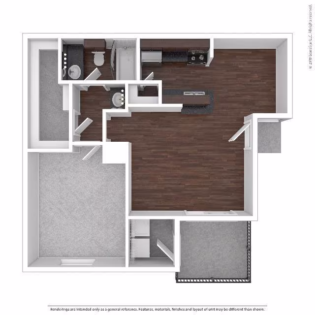 1 Bed • 1 Bath 1520 floor plan